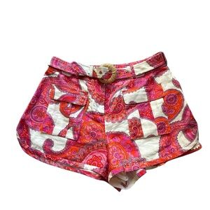 Zimmermann Pink and White Cargo Shorts